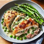 Fontina & Prosciutto Stuffed Chicken with Spring Vegetables