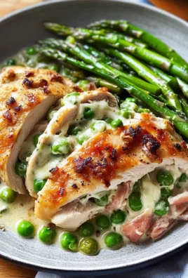 Fontina & Prosciutto Stuffed Chicken with Spring Vegetables