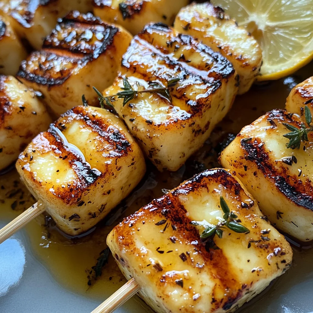 Grilled Halloumi Skewers-Lemon Thyme Flavor