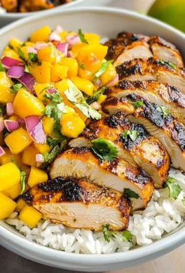 Jerk Chicken Bowls with Mango Salsa and Coconut Rice