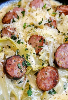 Keto TikTok Cajun Sausage and Cabbage Alfredo