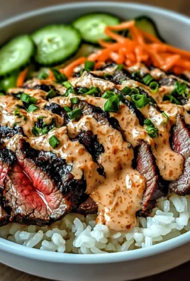 Korean BBQ Steak Rice Bowls with Spicy Cream Sauce