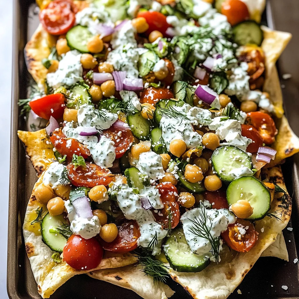 Loaded Vegetarian Greek Pita Nachos