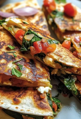 Mediterranean Quesadillas with Spinach, Feta, Mozzarella, and Red Onion