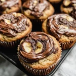 Nutella Swirled Banana Muffins