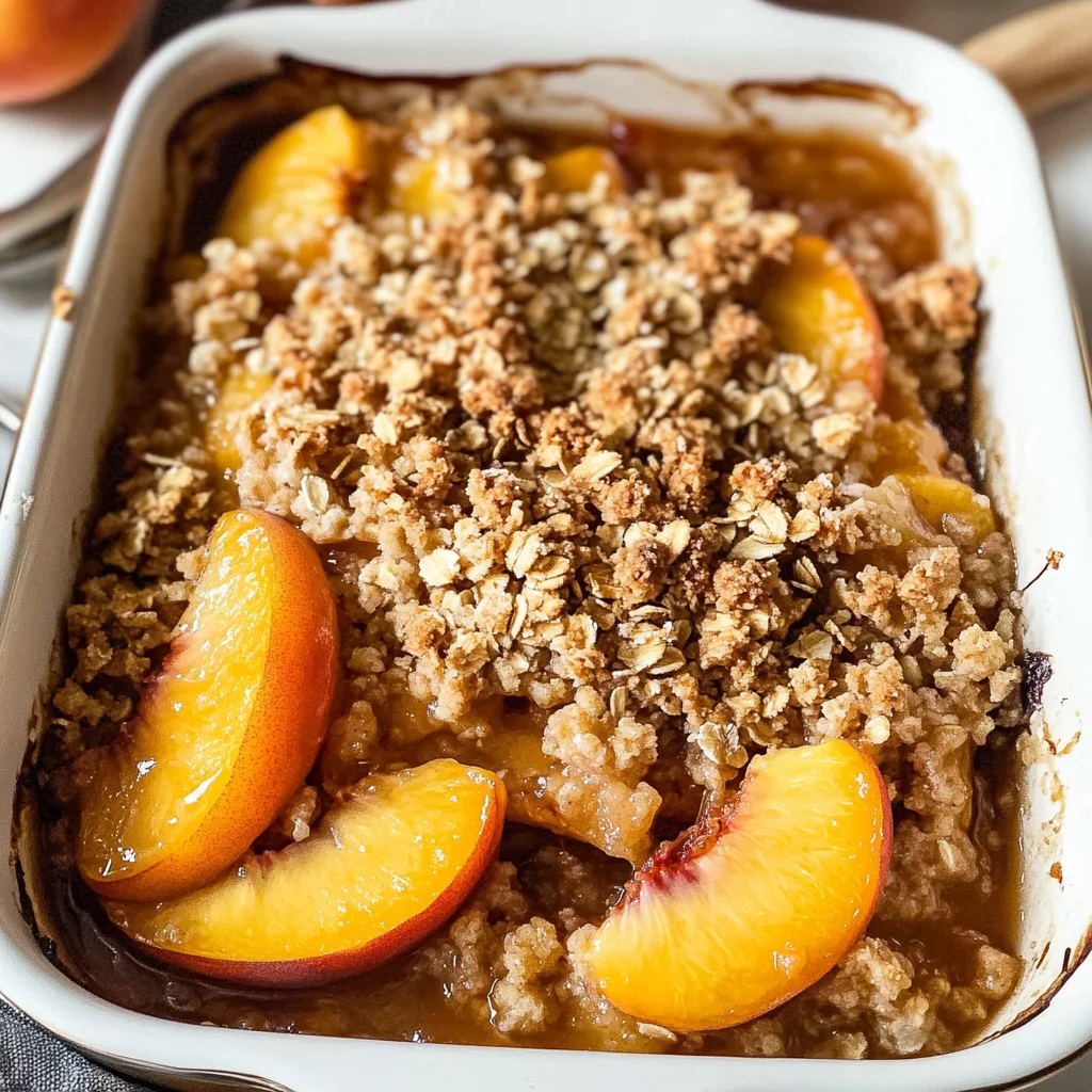 Peach Crisp with Canned Peaches