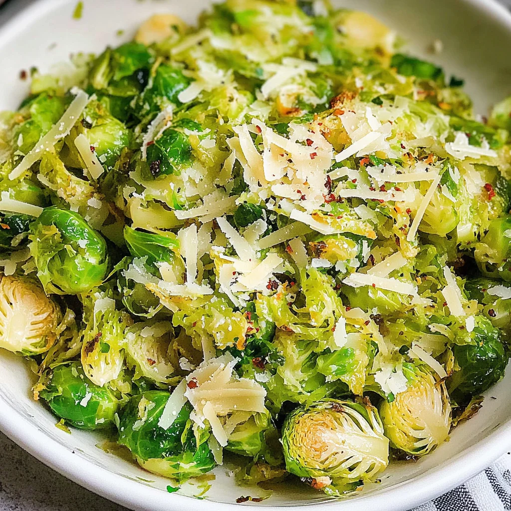 Sautéed Shredded Brussels Sprouts with Parmesan