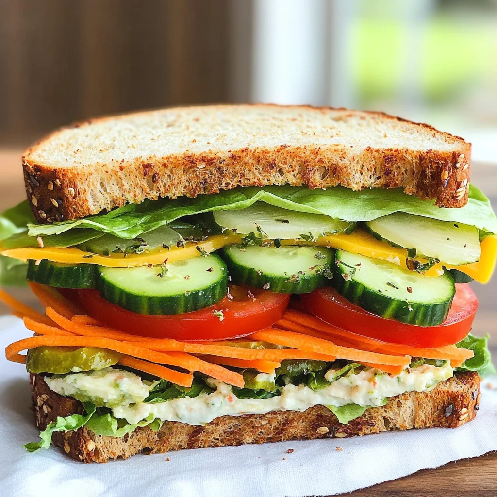 Veggie Sandwich with Herbed Cream Cheese