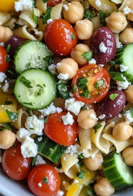 mediterranean chickpea pasta salad