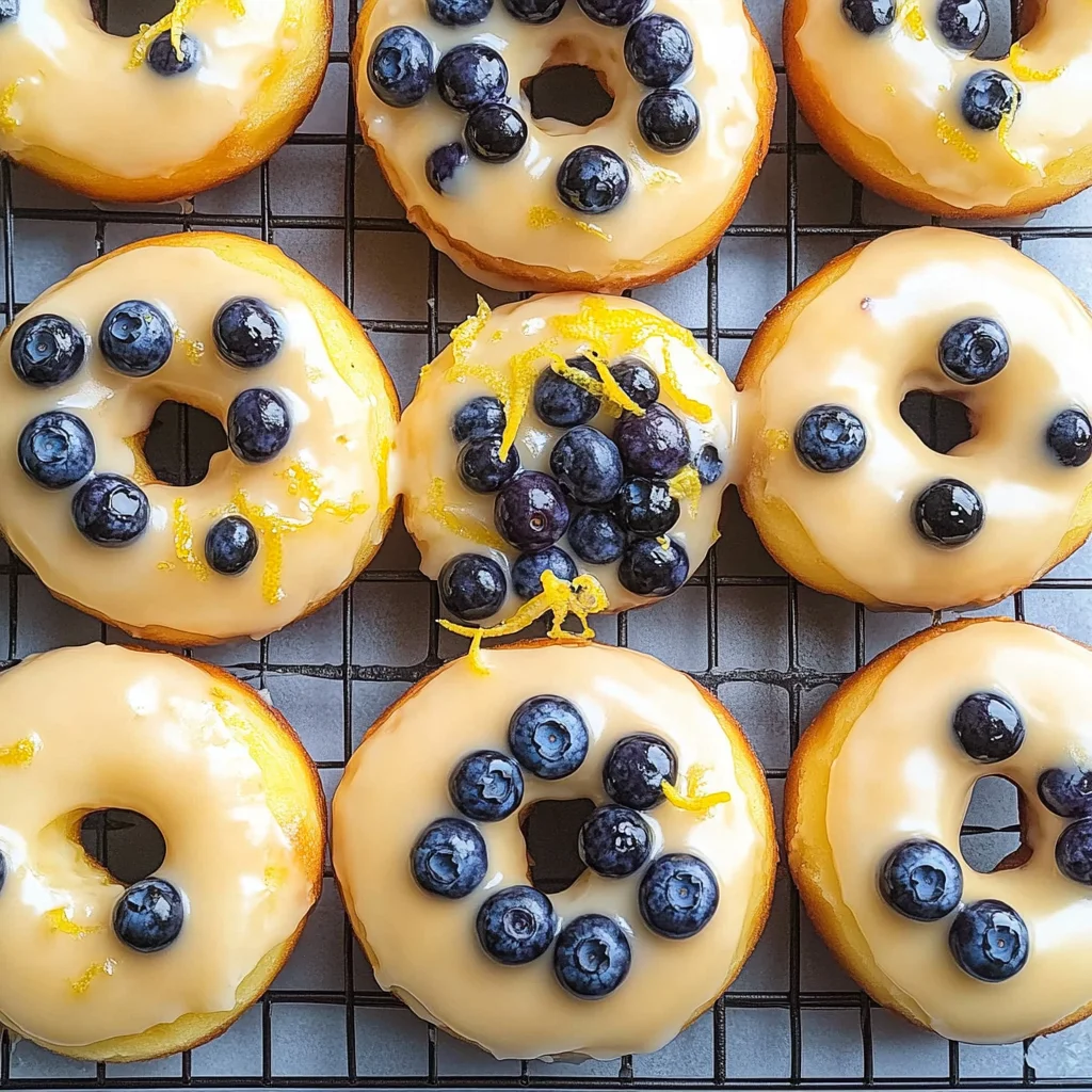 Baked Lemon Blueberry Doughnuts