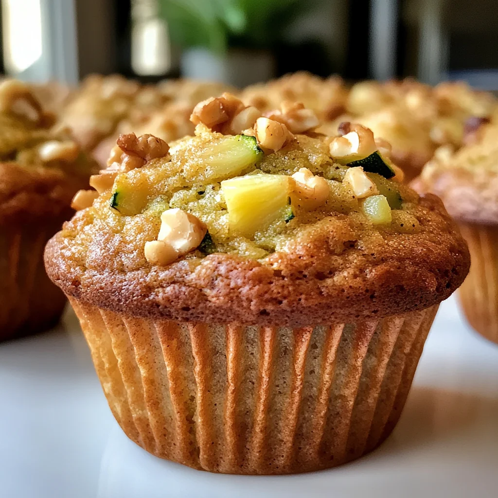 Pineapple Walnut Zucchini Muffins