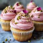 Rose and Pistachio Cupcakes: A Floral Delight