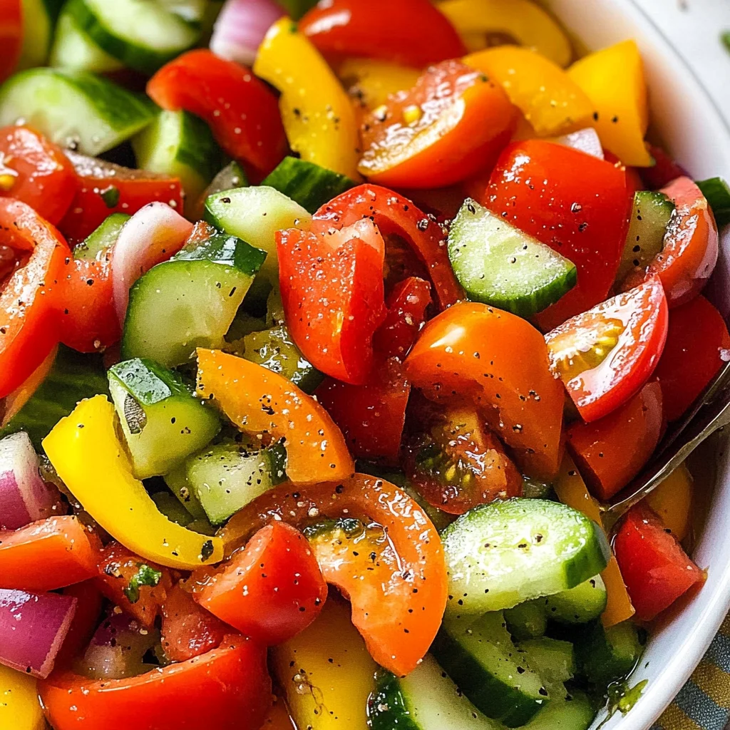 Tomato Cucumber Bell Pepper Salad